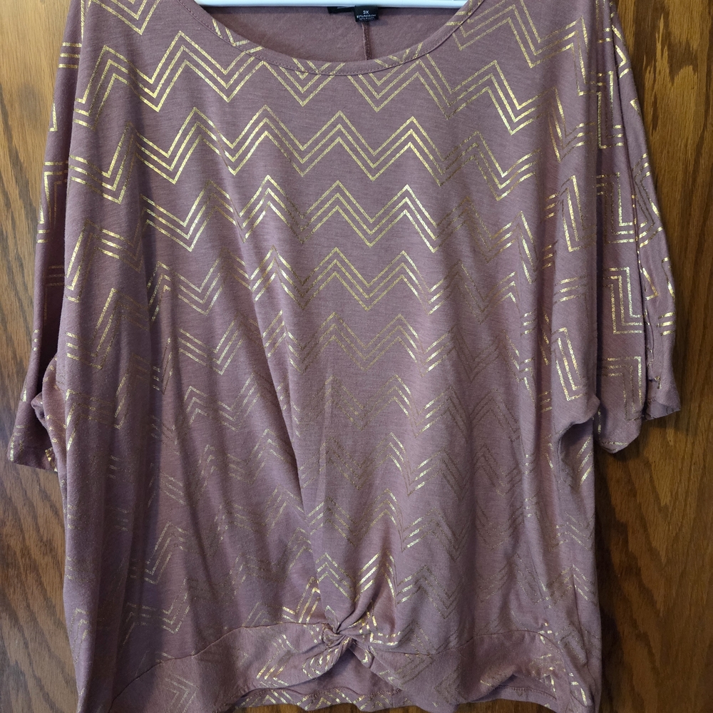 Women's Gold Chevron Top